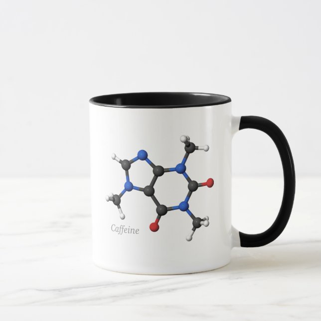 caneca da molécula da cafeína 3D (Direita)