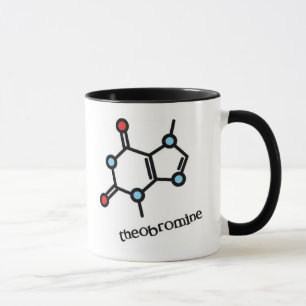 caneca da molécula do theobromine (chocolate)