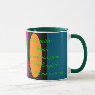 Caneca da origem do significado e do nome do jade