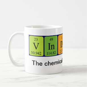 Caneca da palavra da mesa periódica de Vindaloo
