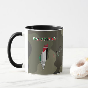 Caneca da Palestina - Caneca de Presente com Xale