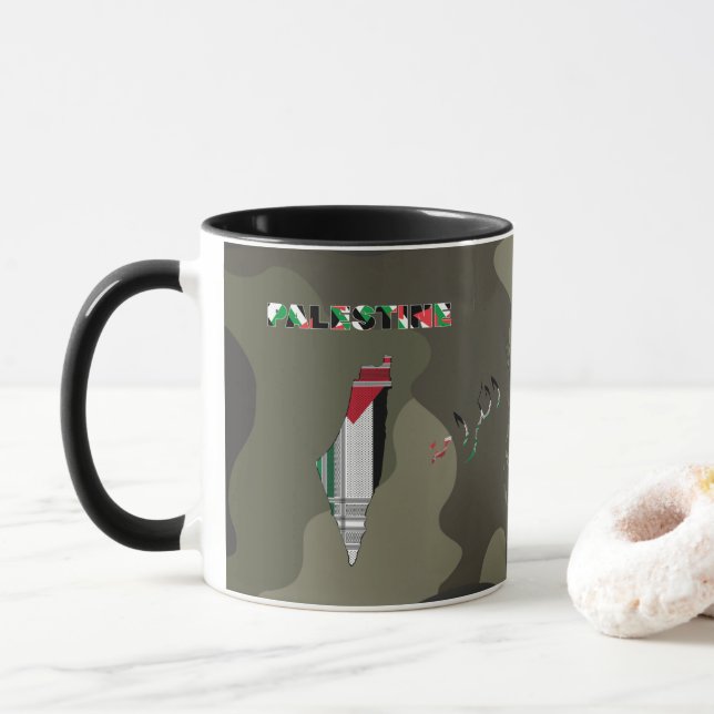 Caneca da Palestina - Caneca de Presente com Xale  (Com Donut)