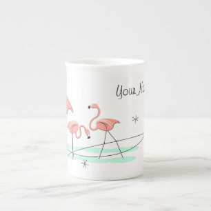 Caneca da porcelana de osso do nome do trio dos