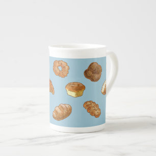 Caneca da porcelana de osso do teste padrão do p