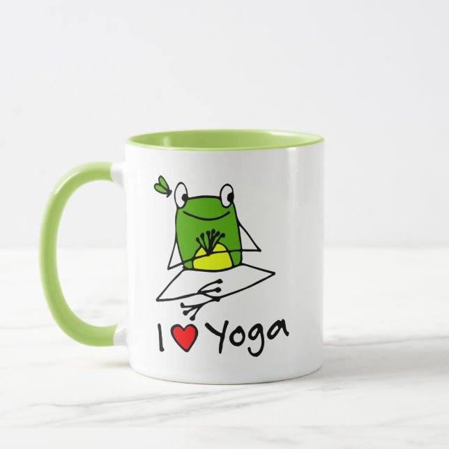 Caneca da Pose de Yoga do Sapo Árvore Fofo (Esquerda)