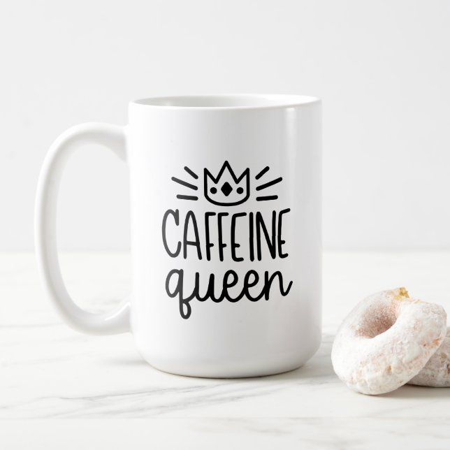 Caneca da rainha 15oz da cafeína (Com Donut)
