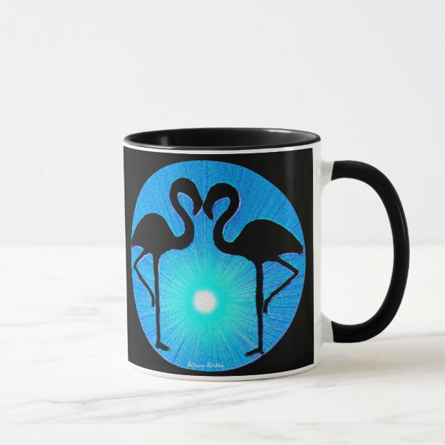 Caneca da silhueta do flamingo (Direita)