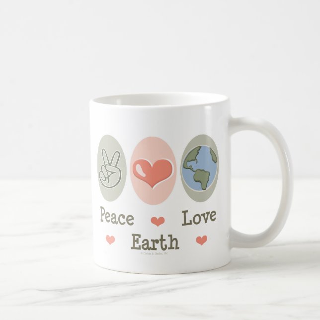 Caneca da terra do amor da paz (Direita)