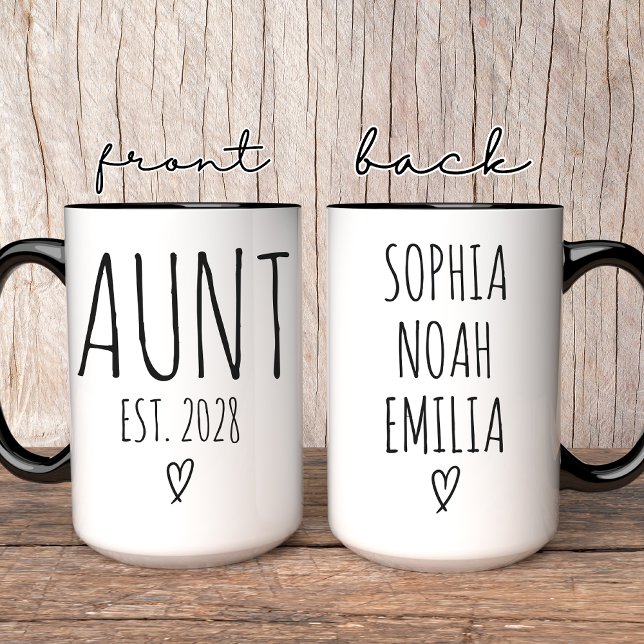 Caneca da Tia | Presente Personalizado de Aniversá (aunt mug, best aunt mug, cool aunt mug, aunt coffee cup, personalized aunt gift, custom aunt mug,)
