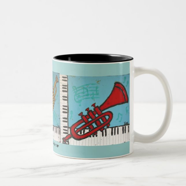 caneca da trombeta e do musical do piano (Direita)