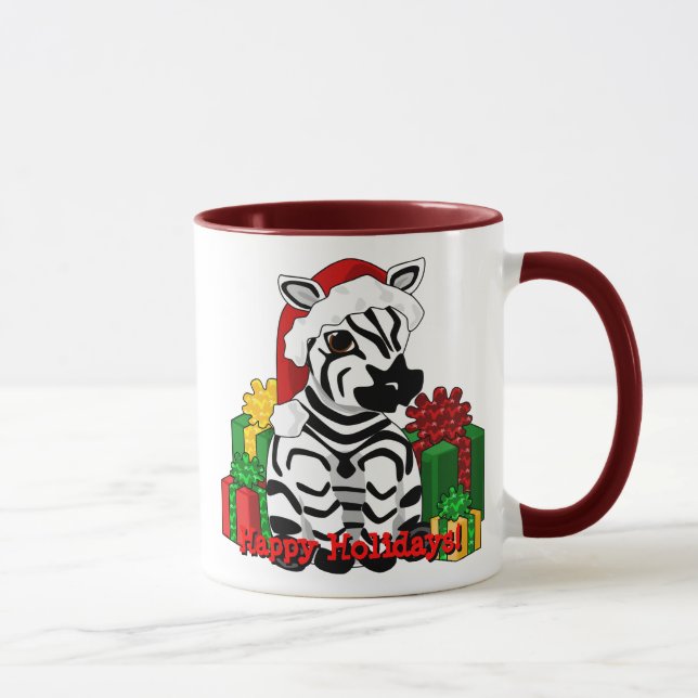 Caneca da zebra do Natal (Direita)