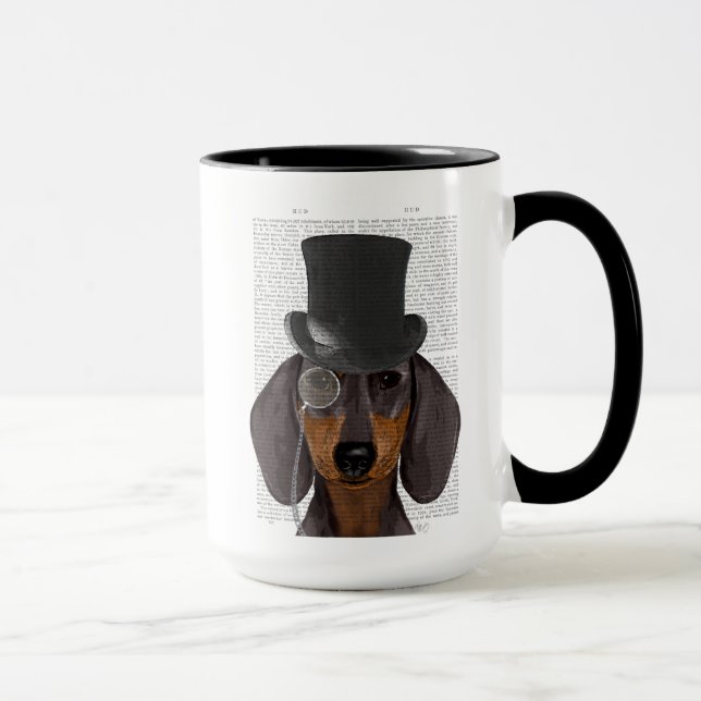 Caneca Dachshund, Chapéu Formal e Chapéu (Direita)