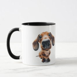 Caneca Dachshund close Mug com o seu nome