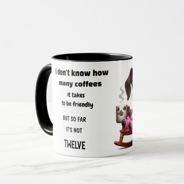 Caneca Dachshund Coffee Humor (Frente Esquerda)