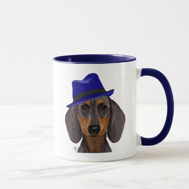Caneca Dachshund com Blue Trilby (Direita)