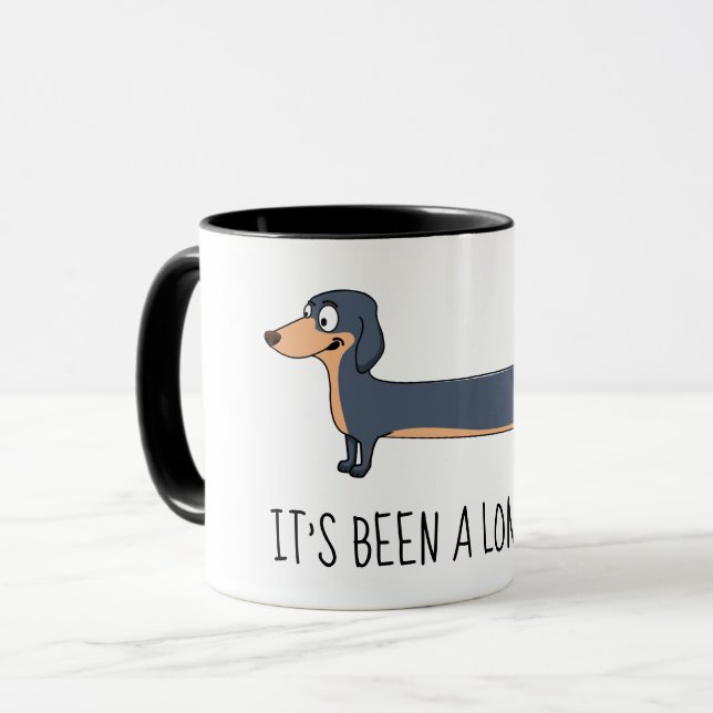 Caneca Dachshund Combo Mug de 11 oz no Dia Longo (Frente Esquerda)