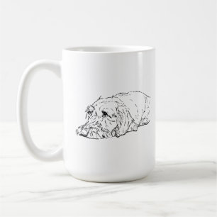Caneca Dachshund de Pelo Duro - Cerâmica para Café