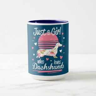 Caneca Dachshund Design, Só Uma Menina Que Ama Dachshance