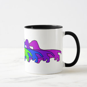 Caneca Dachshund do arco-íris