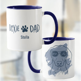 Caneca Dachshund Dog Dad - Nome Personalizado Ice