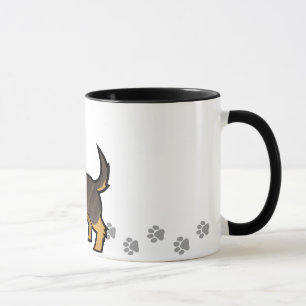 Caneca Dachshund dos desenhos animados (wirehair)