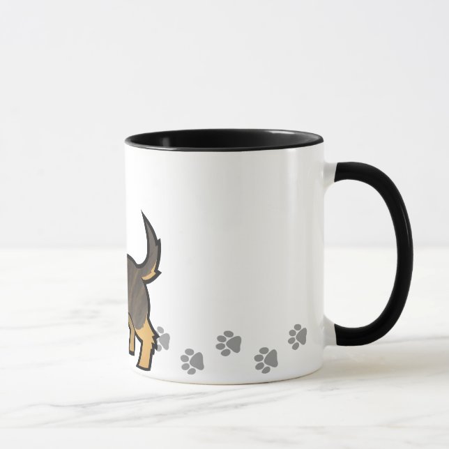 Caneca Dachshund dos desenhos animados (wirehair) (Direita)