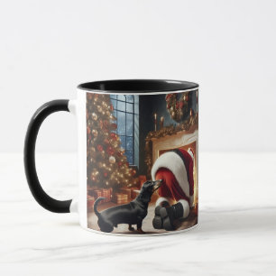 Caneca Dachshund e Papai Noel