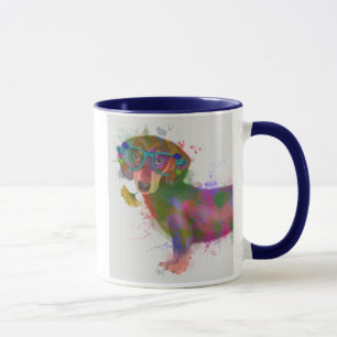 Caneca Dachshund & Glass Rainbow Splash