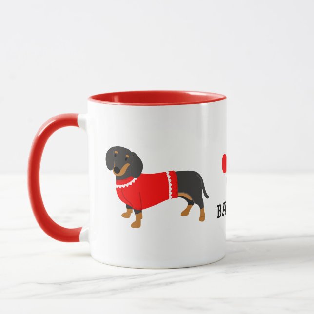 Caneca Dachshund Mug Personalizado (Esquerda)