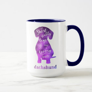Caneca Dachshund - pés atarracados curtos e um corpo