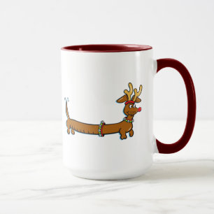 Caneca Dachshund Reindeer