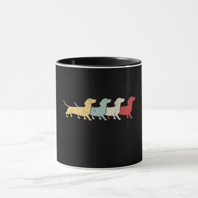 Caneca Dachshund Retro Vintage (Centro)