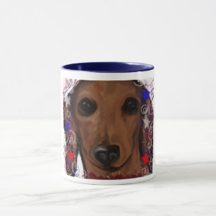 Caneca Dachshund Vermelho