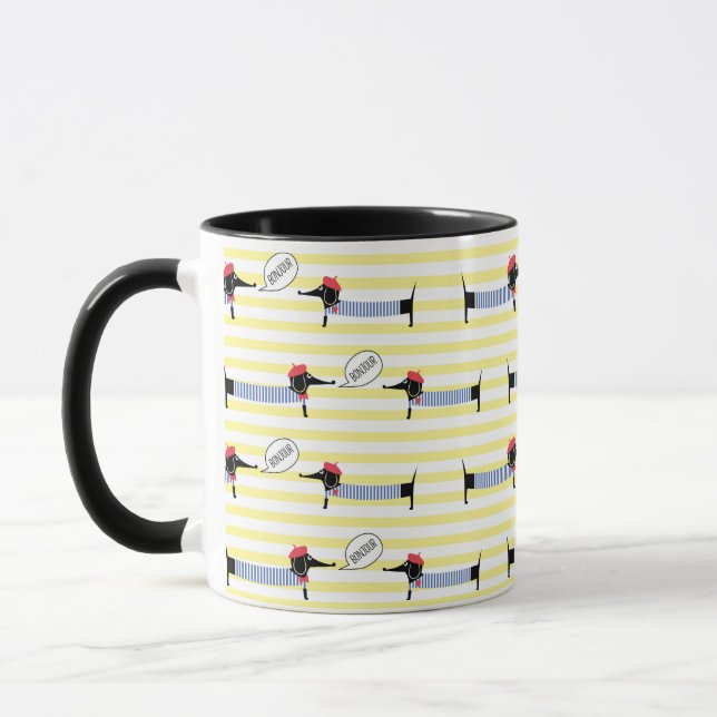 Caneca Dachshund Wiener Dog Bonjour (Esquerda)
