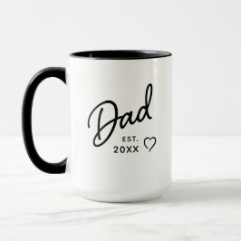 Caneca Dad Black and White Minimalist Est Year