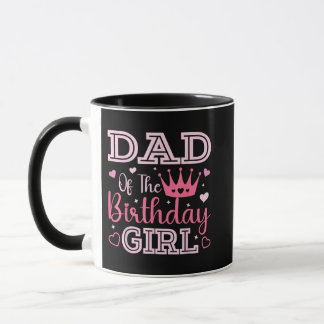 Caneca Dad of The Birthday Girl Cute Pink Matching Family