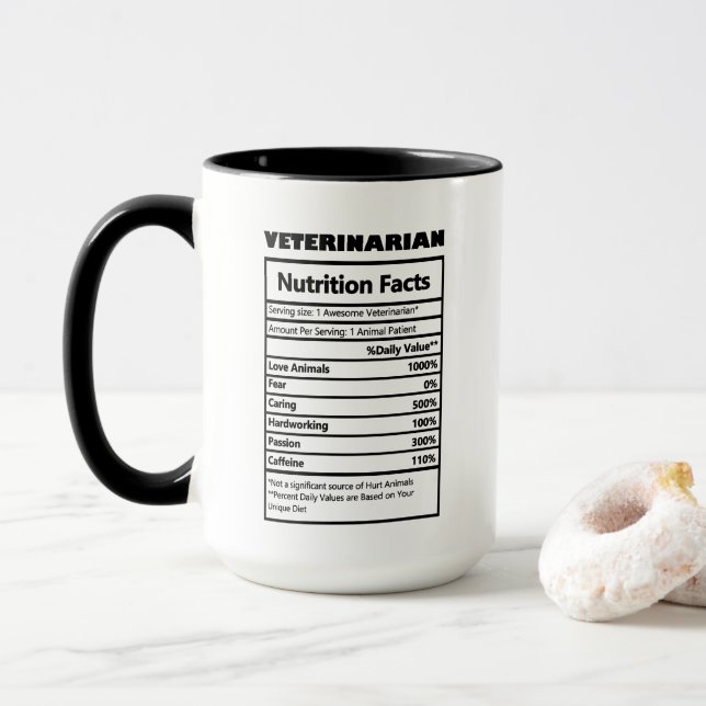 Caneca Dados de trabalho do veterinário legal (Com Donut)