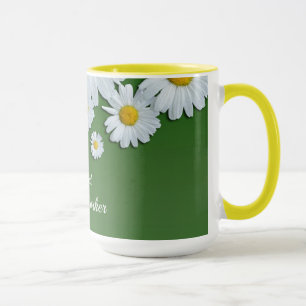 Caneca Daisies Design, trabalhador social aposentado