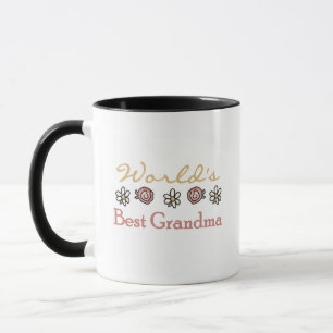 Caneca Daisies e Rosas World Best Grandma