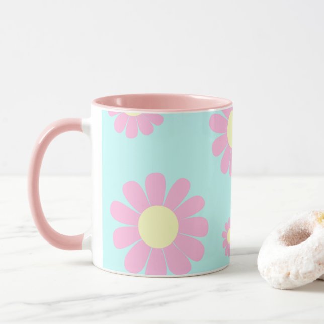 Caneca Daisy Blue Pink (Com Donut)