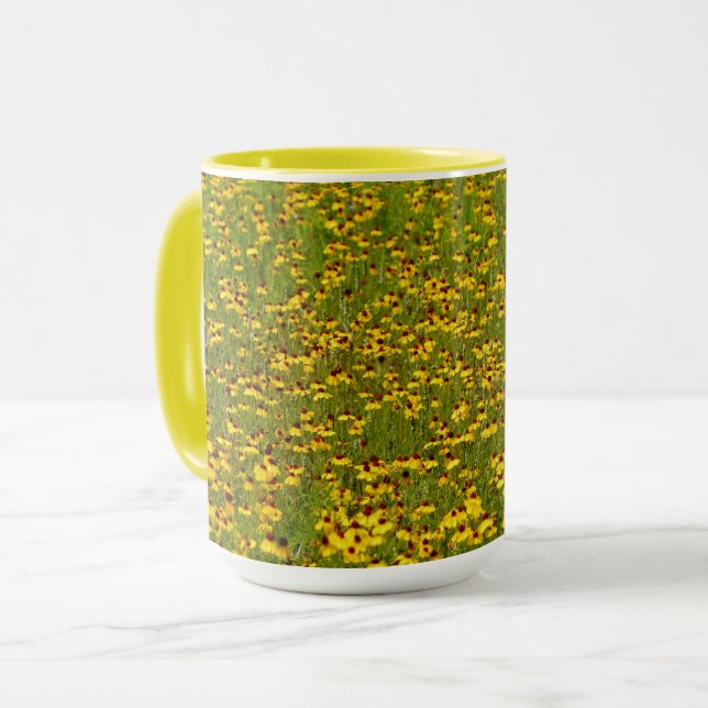 Caneca Daisy Coneflower Meadow Mug Cup (Frente Esquerda)