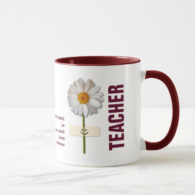 Caneca Daisy Design Teacher Apreciação Personalizada de G (Direita)