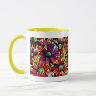 Caneca Daisy Straw flower Happy Dia de as mães mug