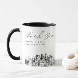 Caneca Dallas Sketch Simples Casamento Personalizado Coff