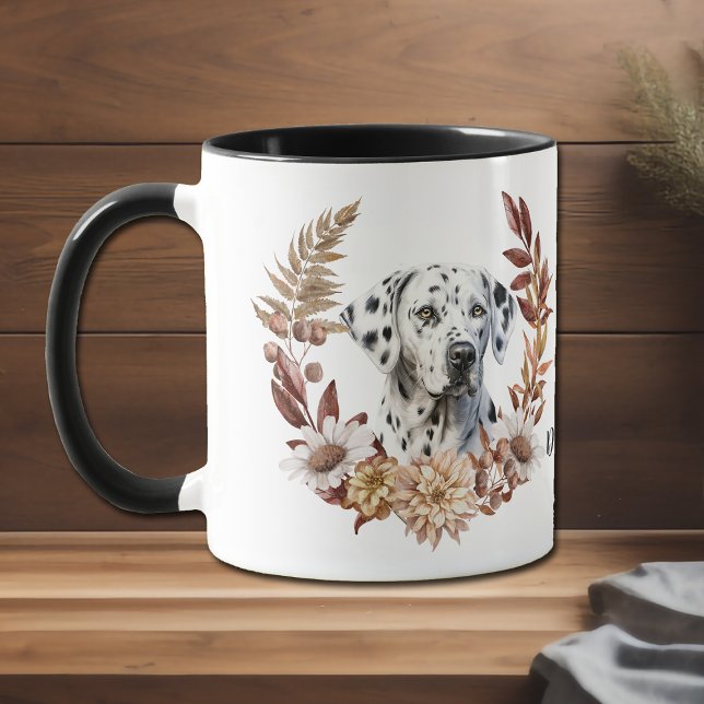 Caneca Dalmaciano Autumn Wreath (Criador carregado)