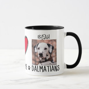 Caneca Dalmaciano Peace Love Dog Lovers