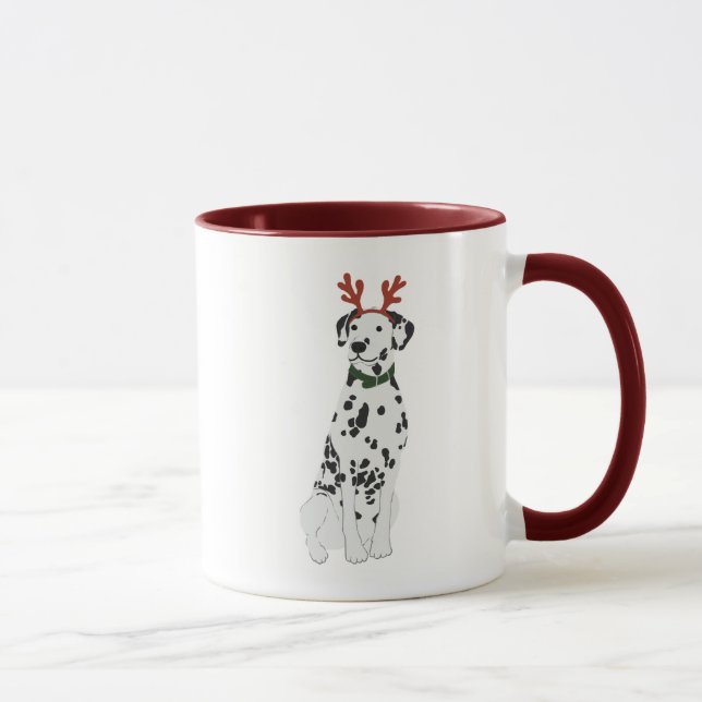 Caneca Dalmatian Mug com Reindeer Antler Headband (Direita)