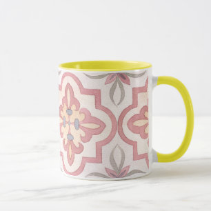 Caneca Dama de azulejo clássico, o padrão favorito da mãe