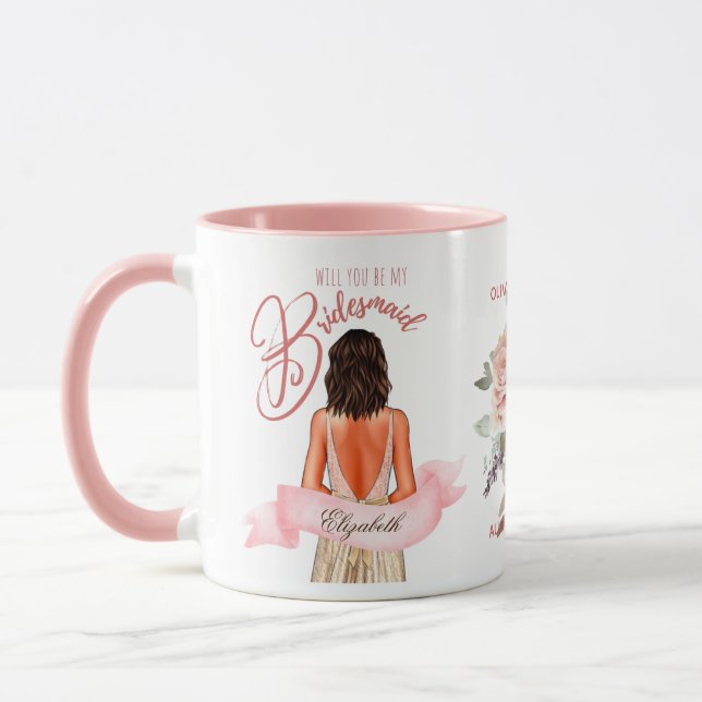Caneca Dama de Honra Caricatura Proposta de Agradecimento (Esquerda)