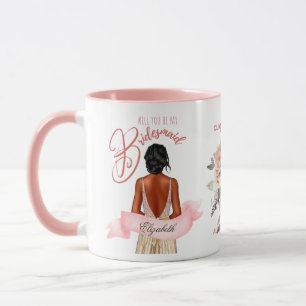 Caneca Dama de Honra Caricatura Proposta de Obrigado Pers